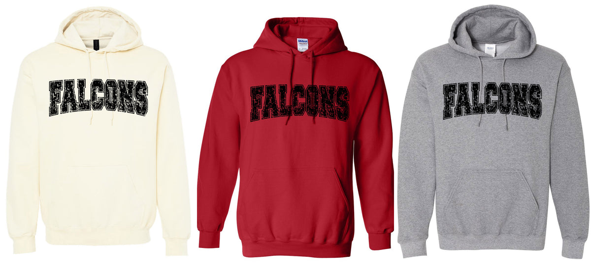 Distressed Falcon Hooded Sweatshirt