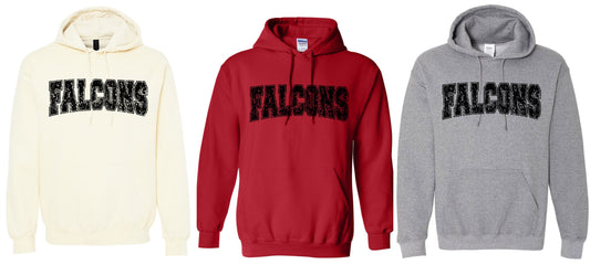 Distressed Falcon Hooded Sweatshirt