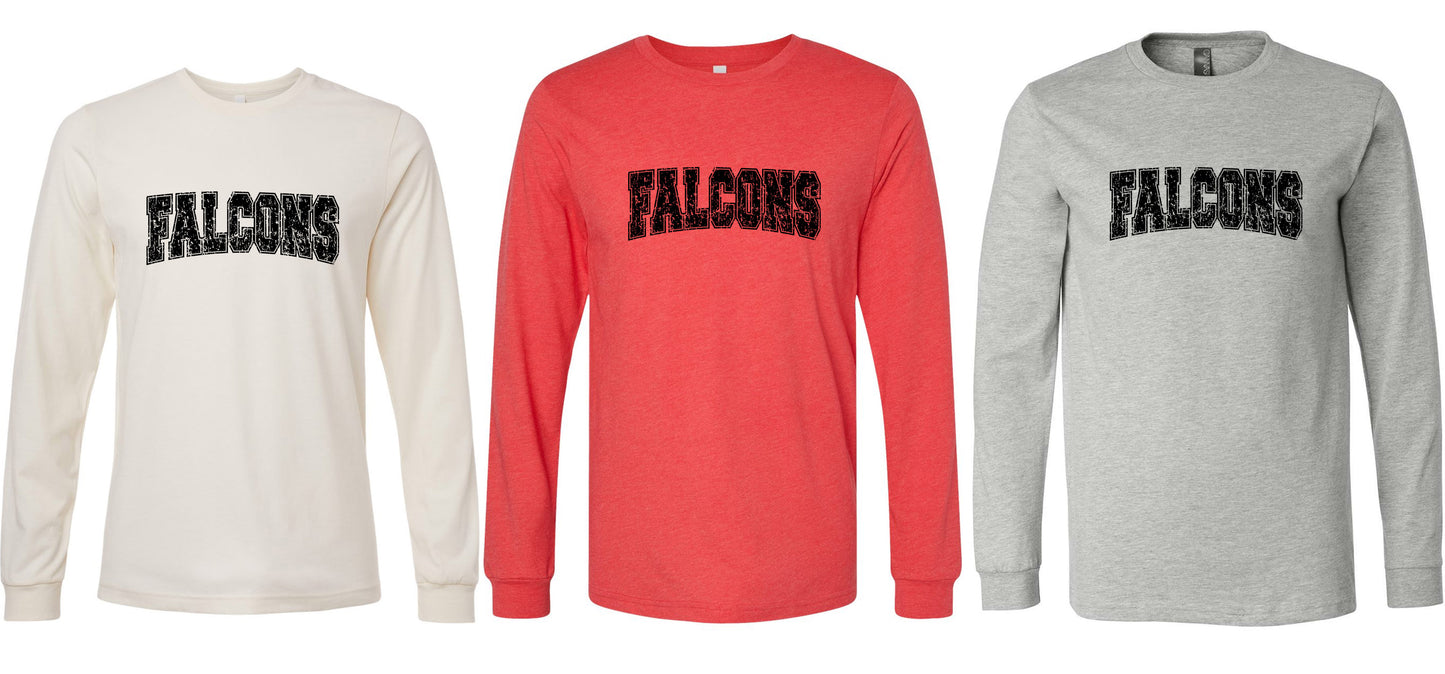 Distressed Falcon Long Sleeve Tshirt