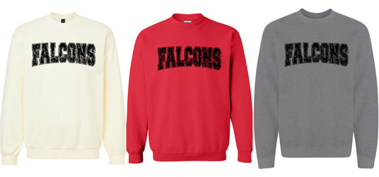 Distressed Falcon Crewneck Sweatshirt
