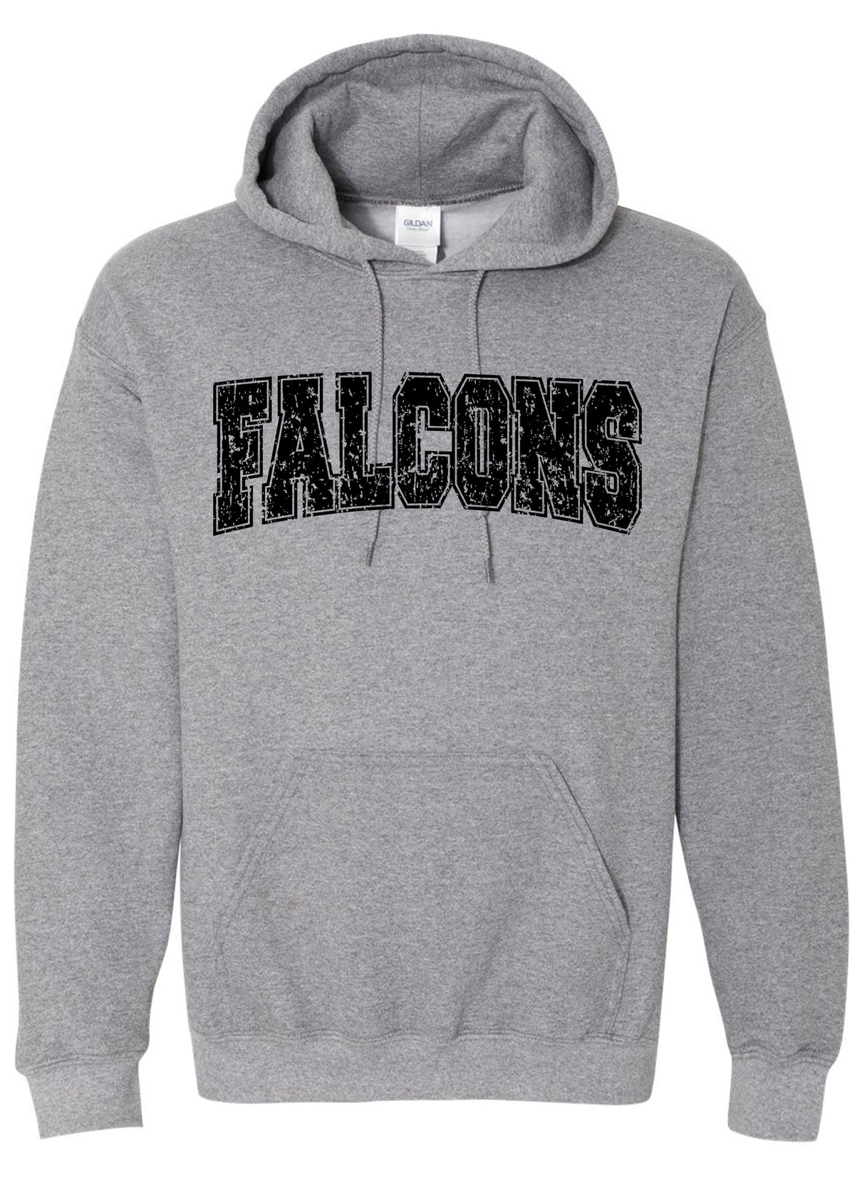 Distressed Falcon Hooded Sweatshirt